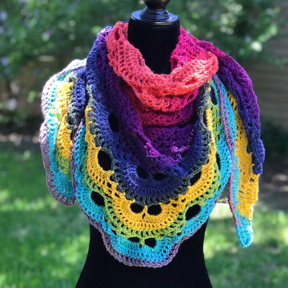 Handmade Multicolored Virus Shawl Scarf